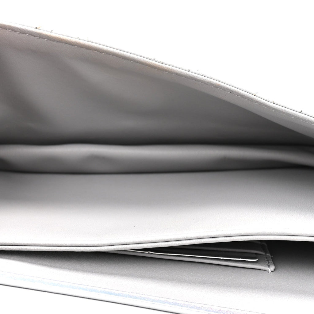 Iridescent Metallic Lambskin Cannage Mini My Dior Bag Silver