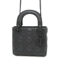 Dior Lady Dior Canage 2WAY Handbag BlackM0505SLOI Ultra Matt Calf Leather Size Mini