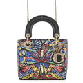 Dior Lady Dior 2Way Handbag Multicolor Leather Size Mini