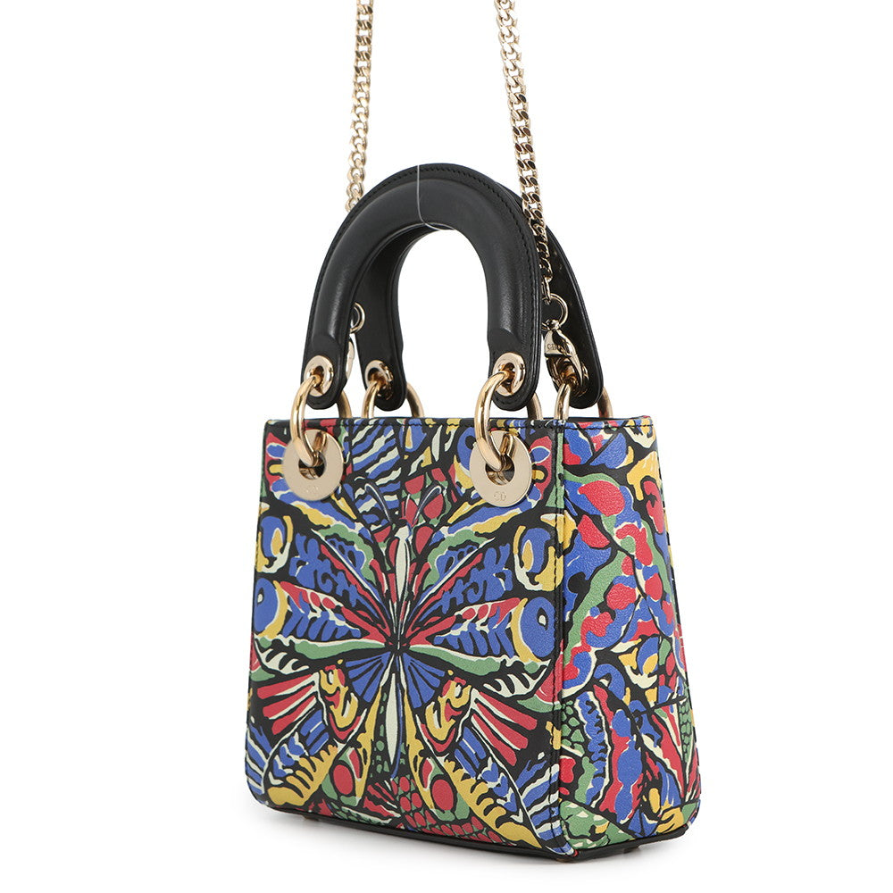 Dior Lady Dior 2Way Handbag Multicolor Leather Size Mini