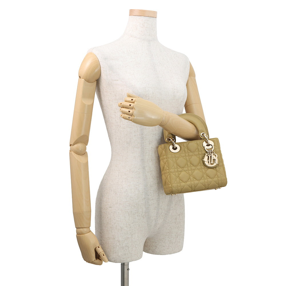 Dior Lady Dior 2Way Handbag Olivem0505Onge Lambskin Size Mini