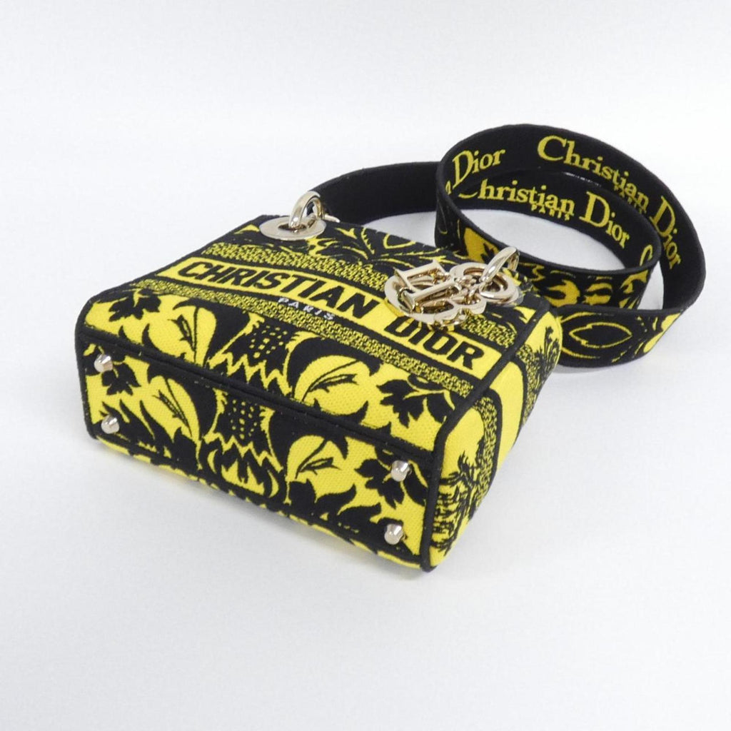 Christian Dior Yellow Canvas Handbag