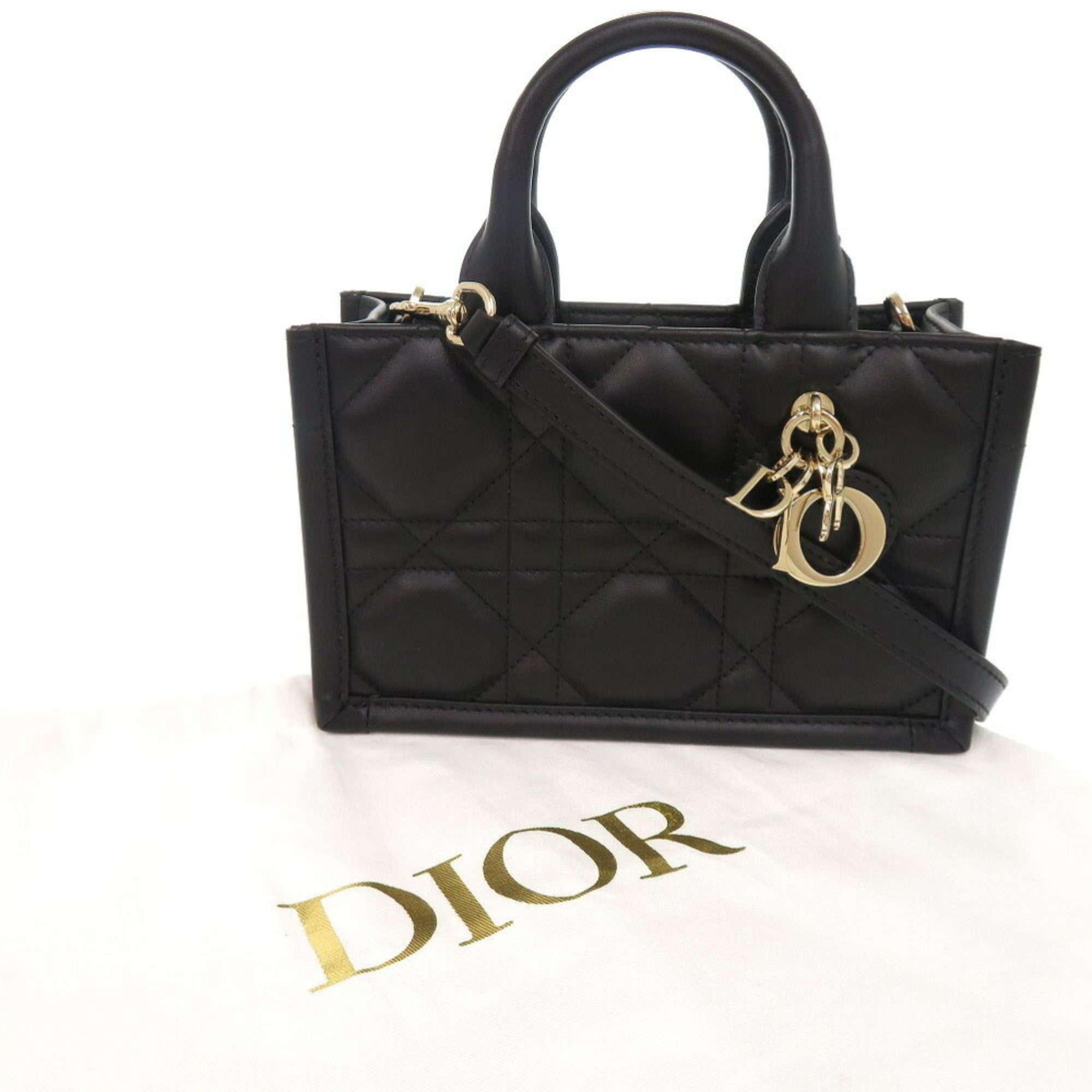 Christian Dior Black Leather Handbag Shoulder Bag Style 3