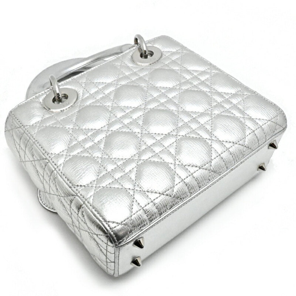 Christian Dior Silver Leather Handbag