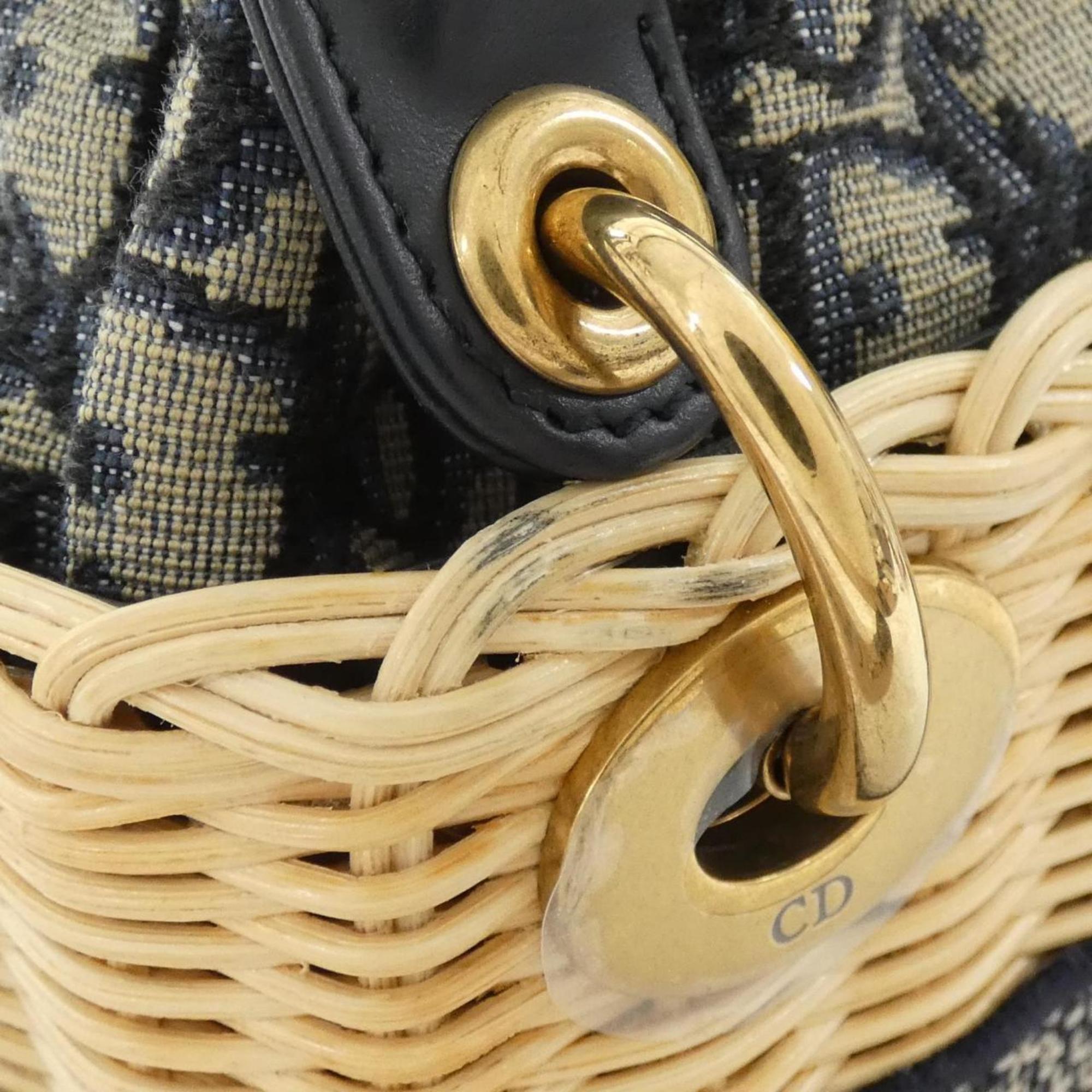 Christian Dior Blue Multi-Color Canvas Handbag