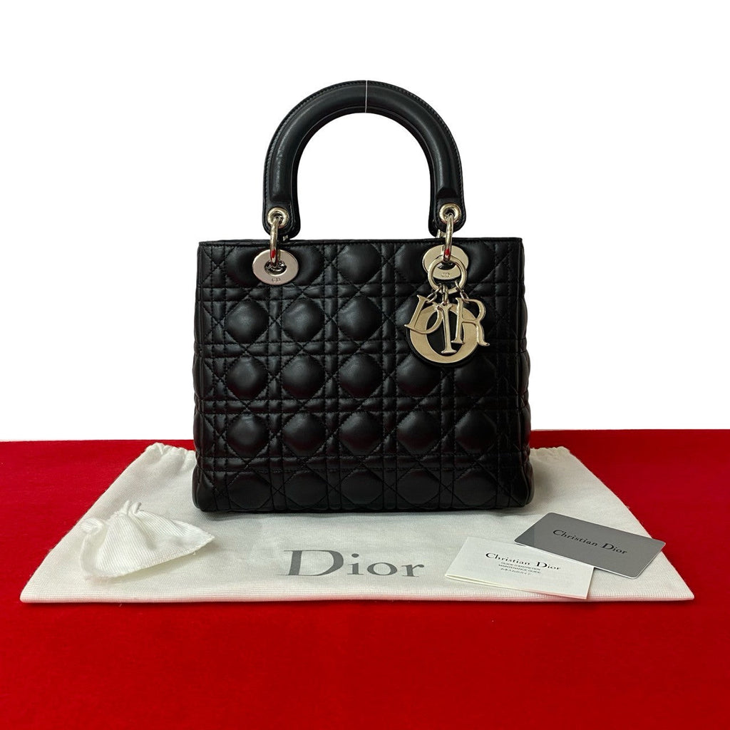 Dior Handbag lambskin black Lady Dior