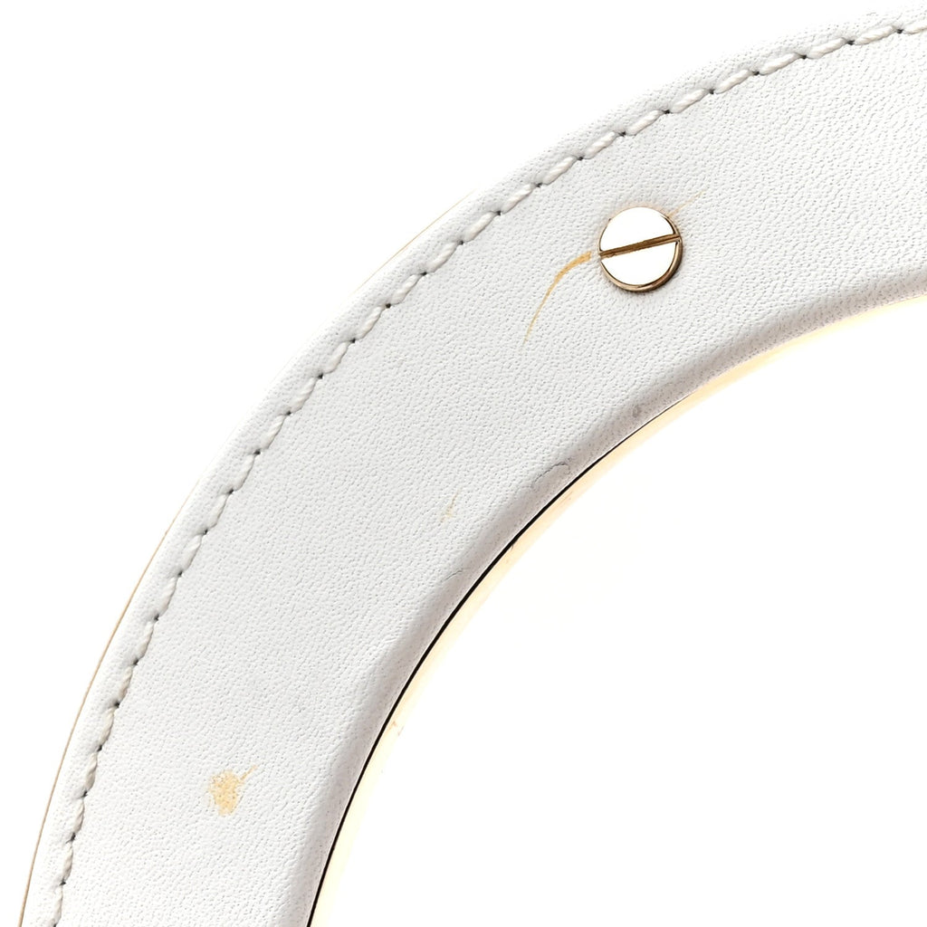 Calfskin Patch Embellished Medium Lady Dior White