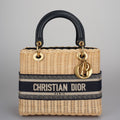 Dior Lady Dior Canvas Blue Handbag