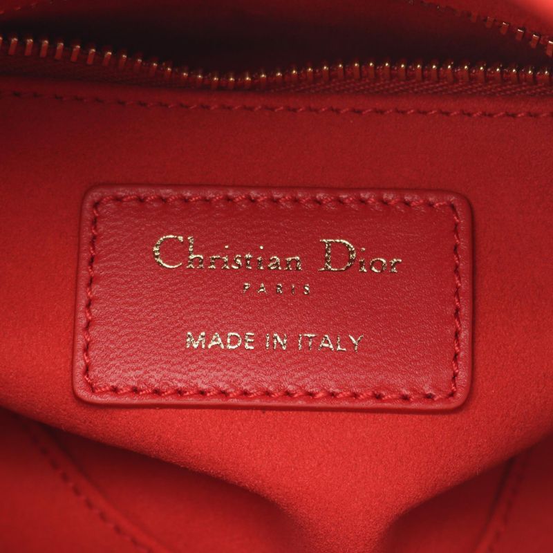 Dior Handbag Lady Mini Heart Cannage Red Leather