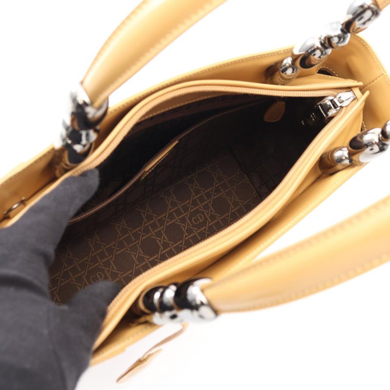 Christian Dior Handbag Maris Pearl Beige Leather Tote