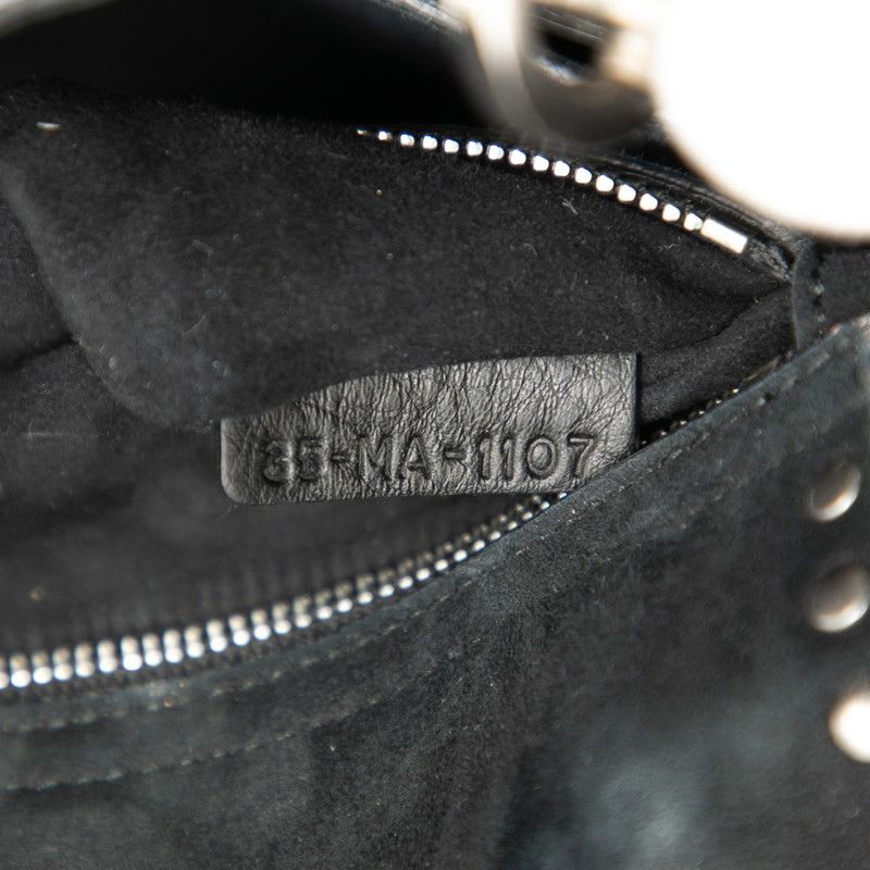 Dior Cannage Lady Studded Handbag Chain Shoulder Bag 2WAY Black Leather