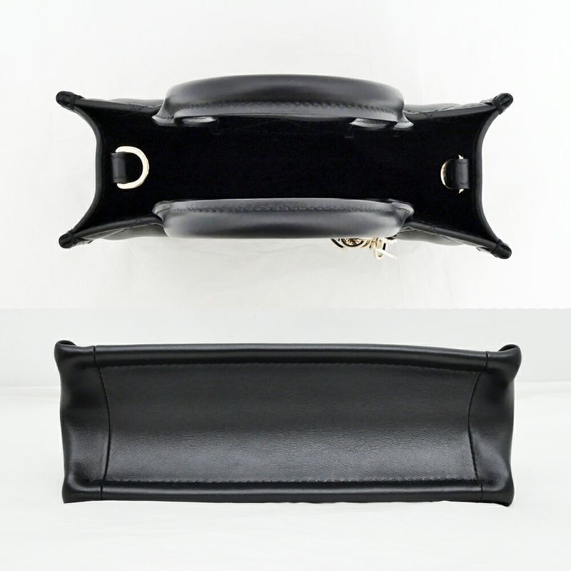 Dior Book Tote Handbag Mini Shoulder Macro Kana Jukafu Black Whp