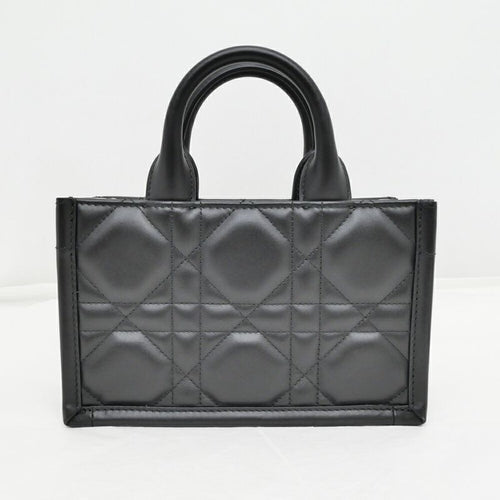 Dior Book Tote Handbag Mini Shoulder Macro Kana Jukafu Black Whp