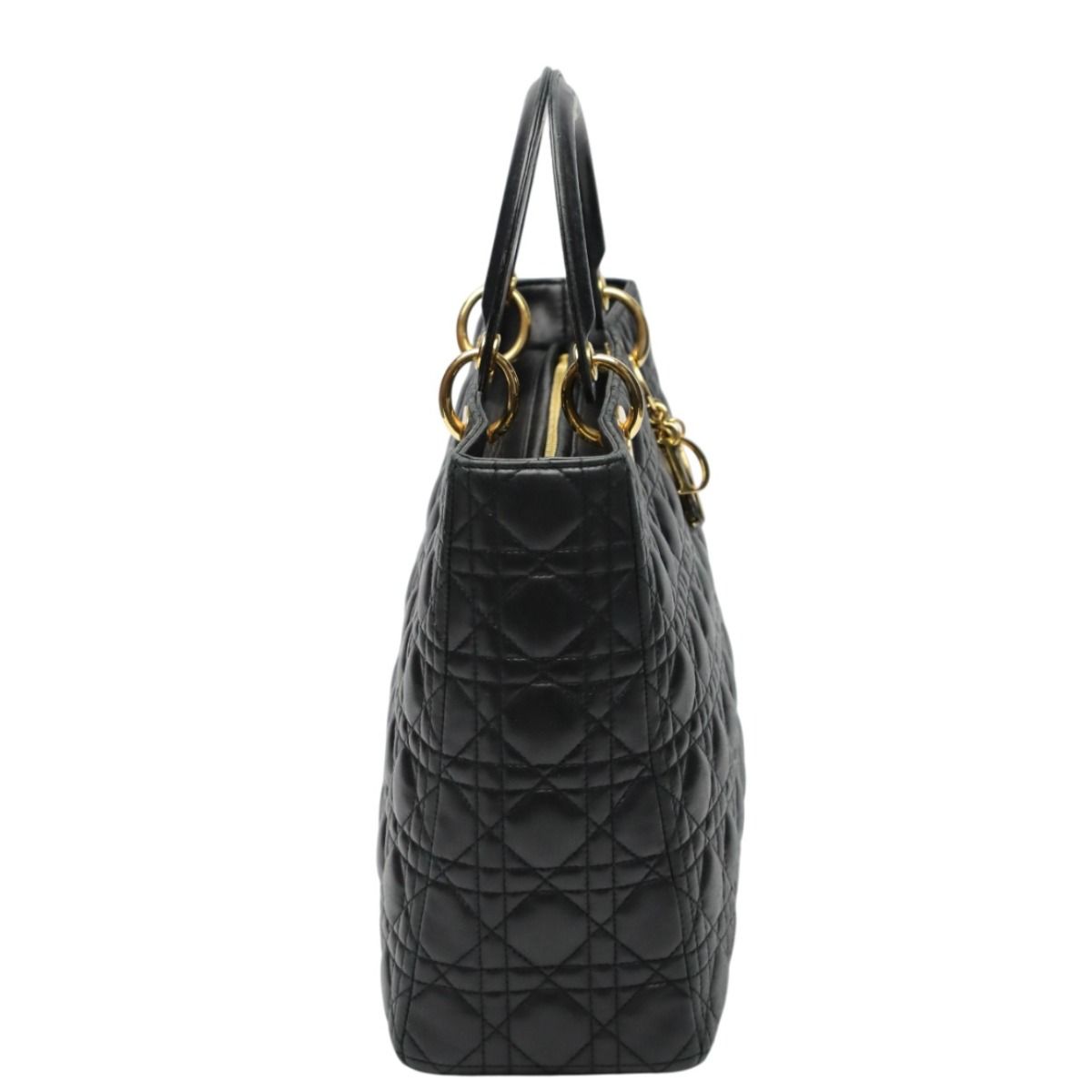 Dior Christian 2-Way Shoulder Bag Cannage Black