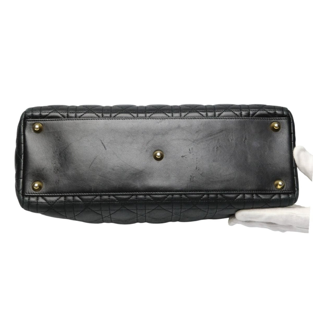 Dior Christian 2-Way Shoulder Bag Cannage Black