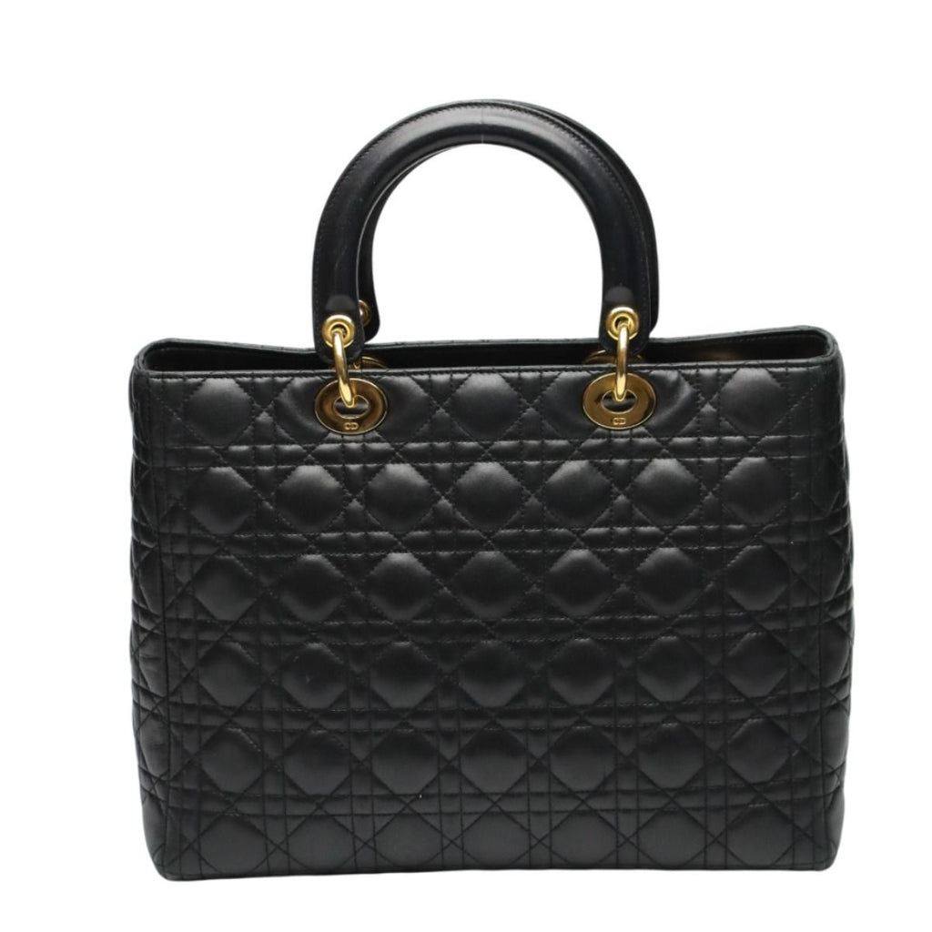 Dior Christian 2-Way Shoulder Bag Cannage Black