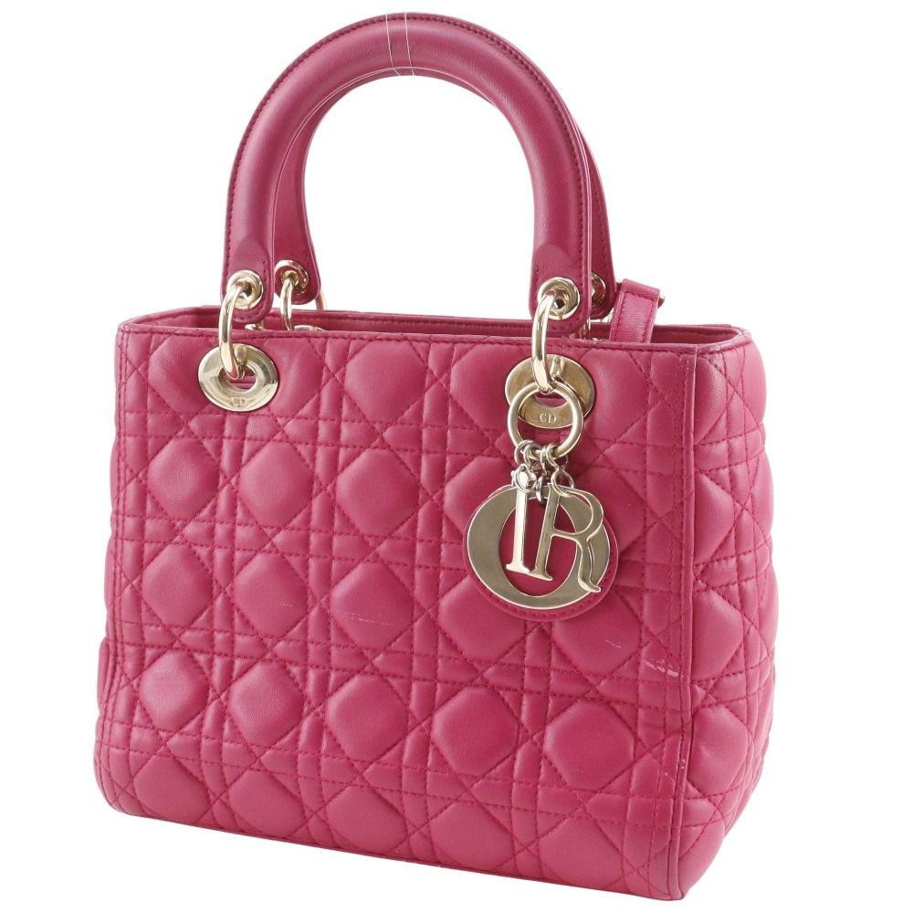 Dior Christian Cannage Lambskin Pink Handbag