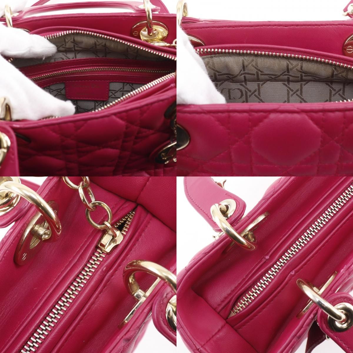 Dior Christian Cannage Lambskin Pink Handbag