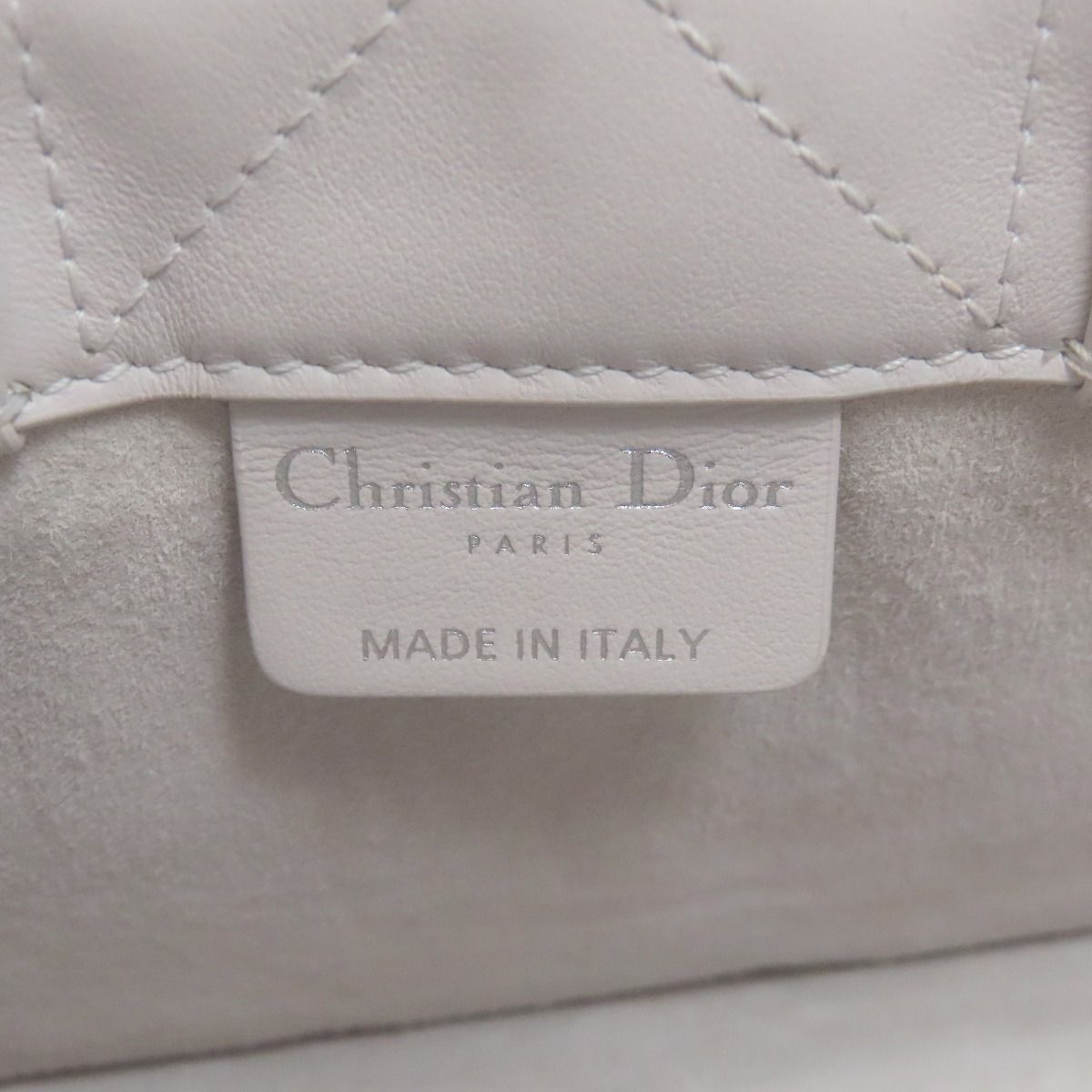Dior Book Tote Mini Macro Cannage 2-Way Handbag White Gray