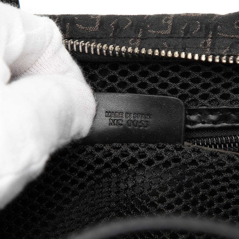Dior Trotter Mini Handbag Cosmetic Pouch Black Canvas Leather