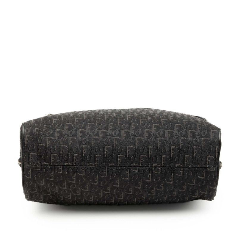 Dior Trotter Mini Handbag Cosmetic Pouch Black Canvas Leather