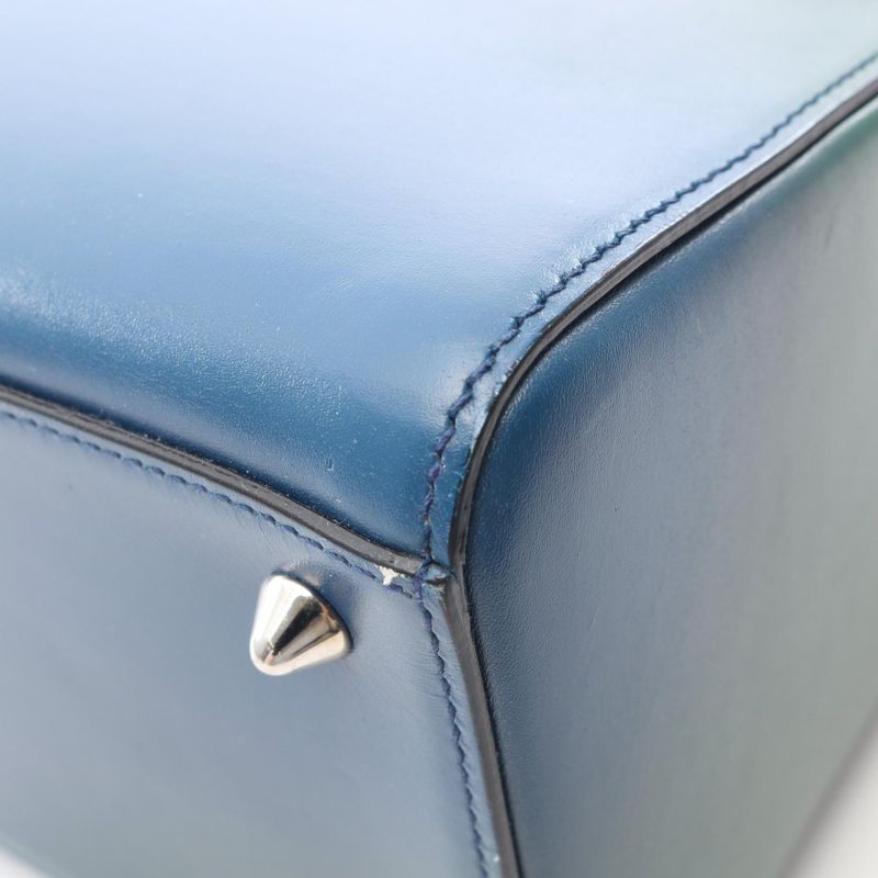 Dior Handbag Lady Dior Blue Green Purple Leather 2-Way Tote Blue Green