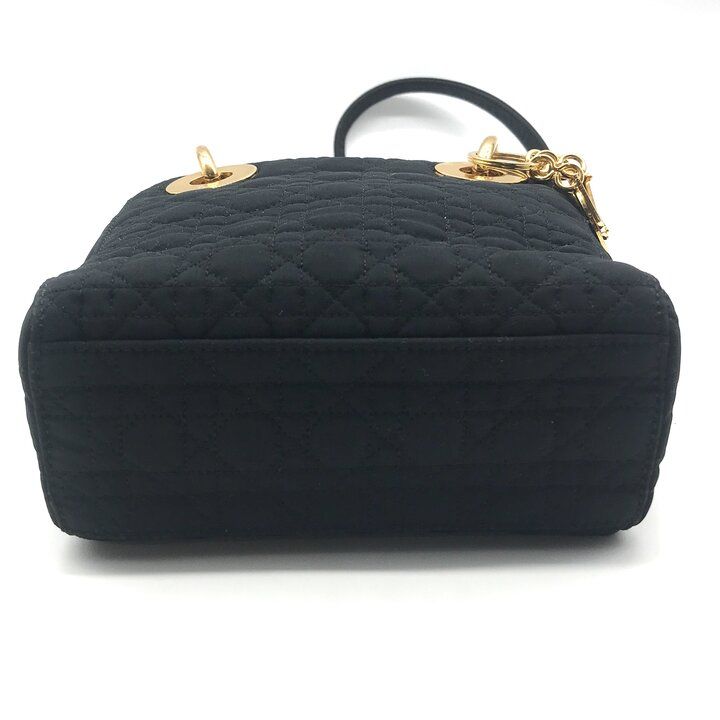 Dior Cannage Nylon Canvas Hand Bag Black