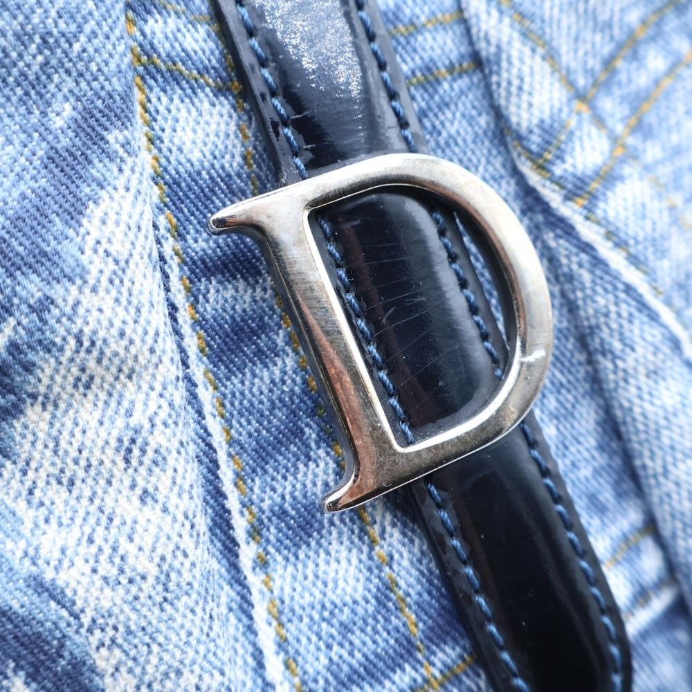 Dior Double Saddle Bag Navy Denim Canvas