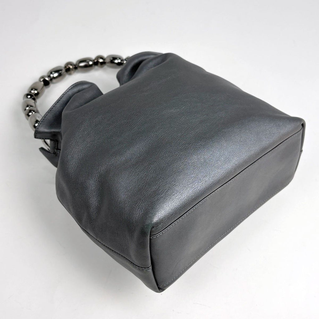 Dior Maris Pearl Handbag Leather Gray