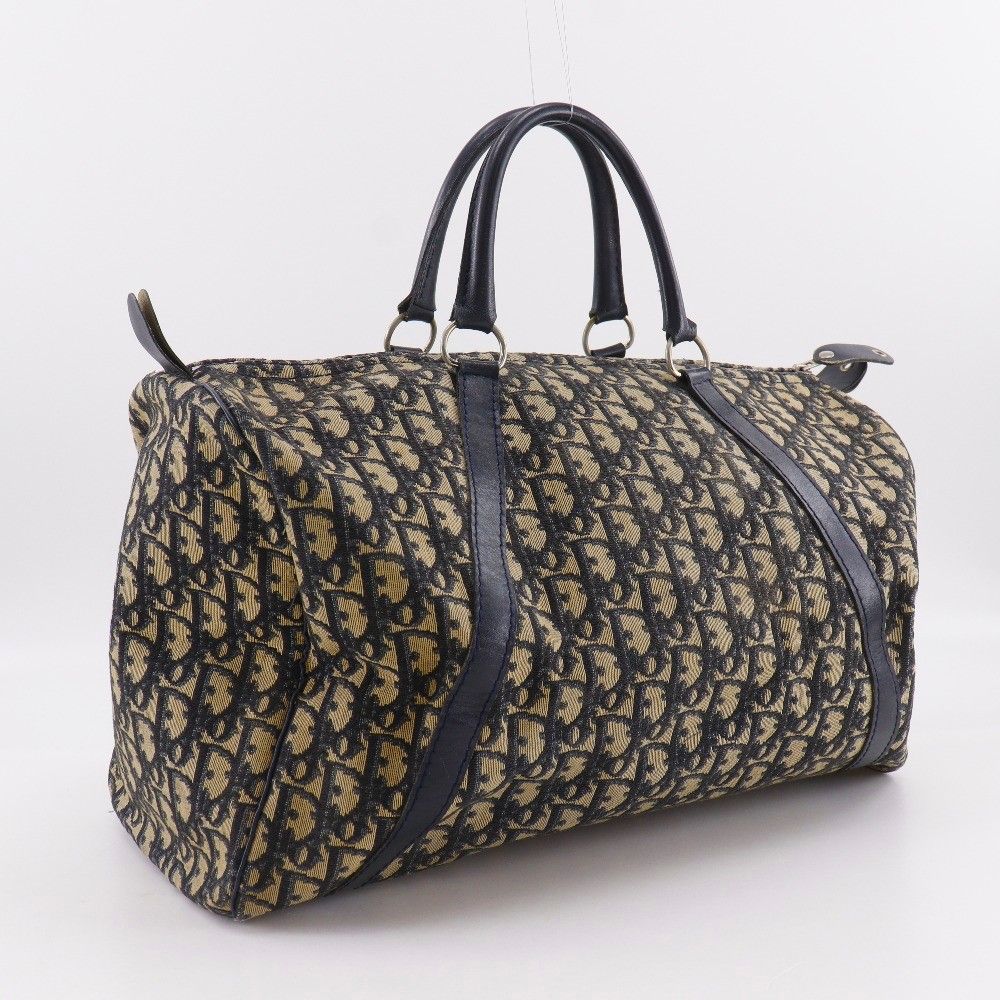 Dior Mini Boston Trotter Vintage Canvas Navy Handbag