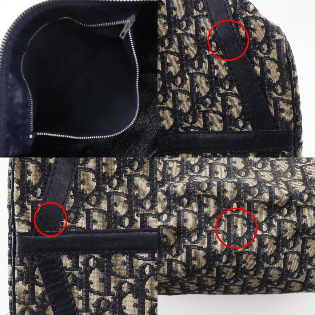 Dior Mini Boston Trotter Vintage Canvas Navy Handbag