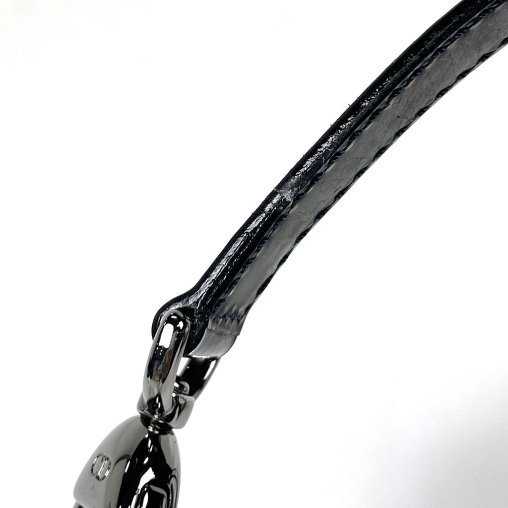 Dior Maris Pearl Handbag 2-Way Enamel Patent Leather Black