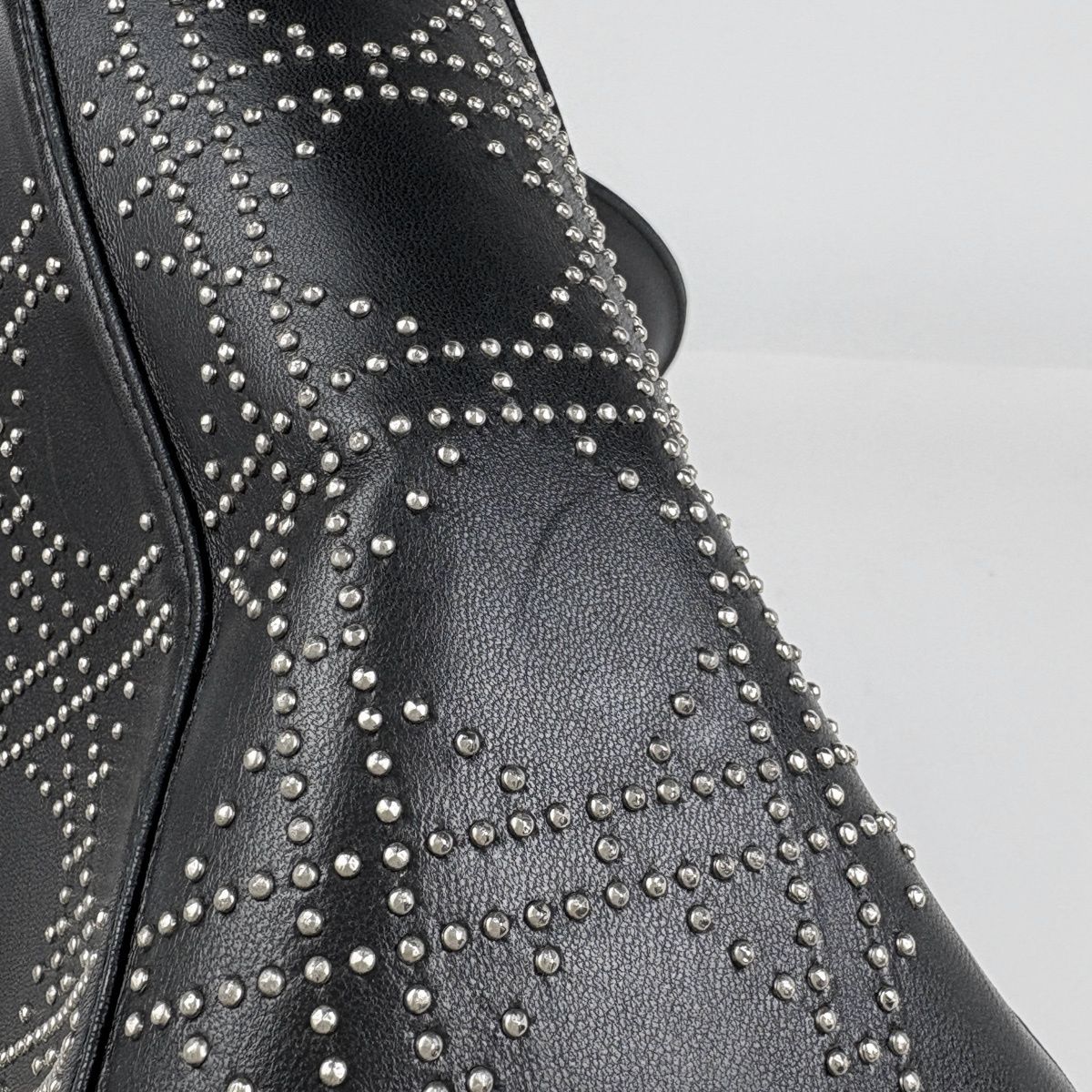 Dior Lady Studs Cannage Handbag Leather Black