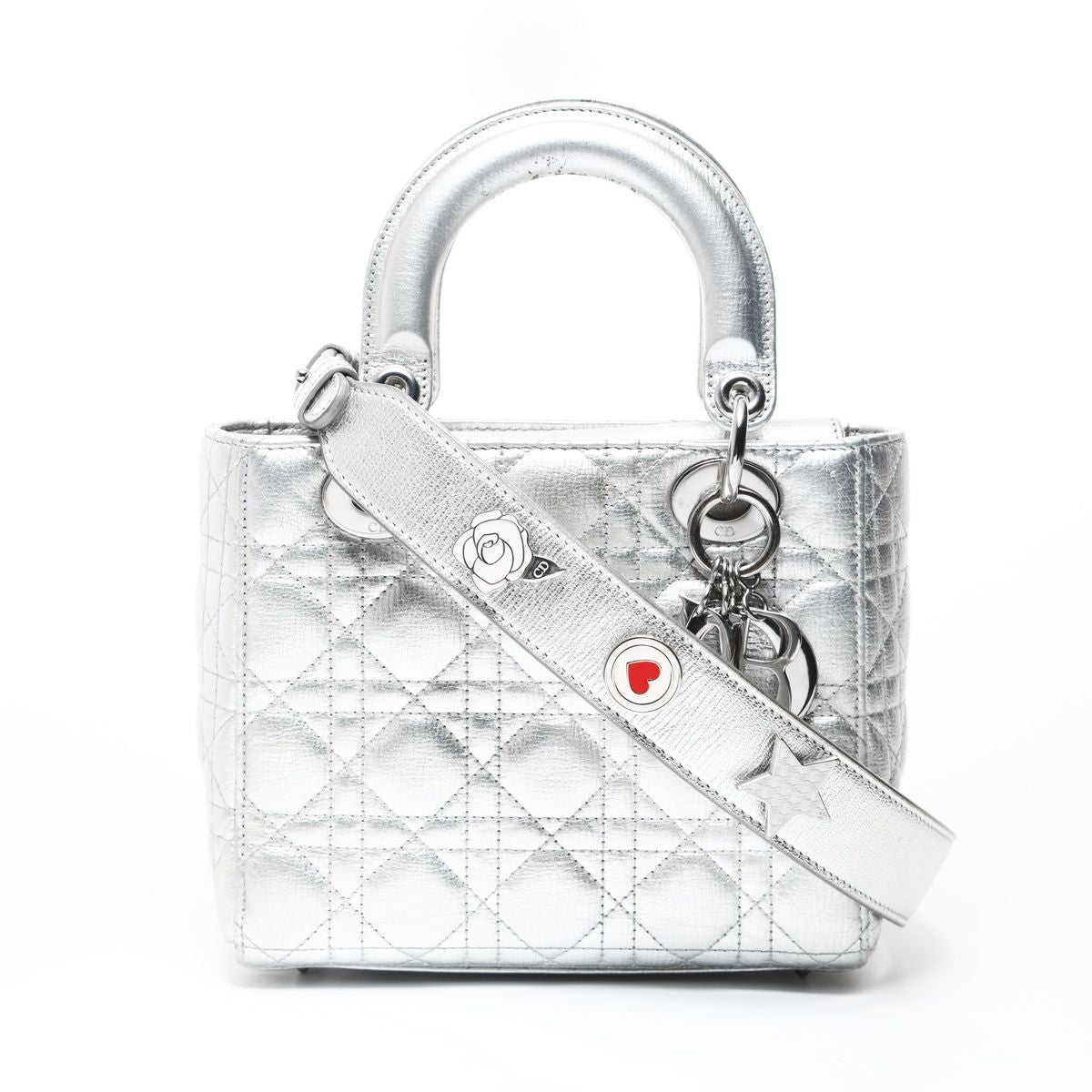 Dior Handbag Lady Cannage Metallic
