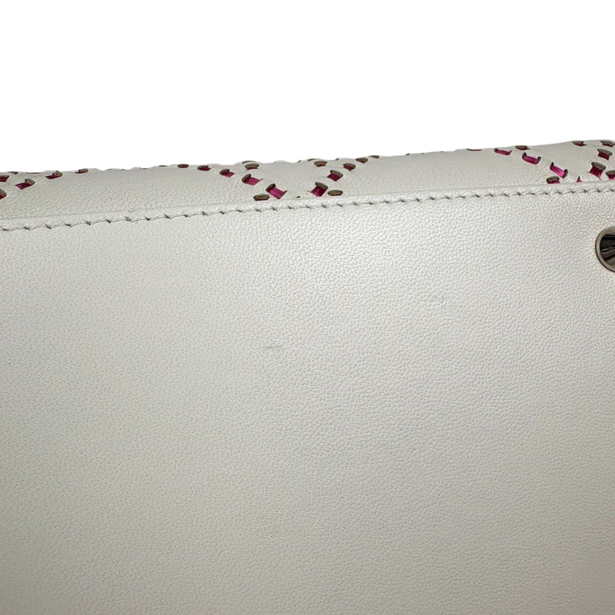 Dior Lady Cannage Bicolor Handbag Leather White Pink