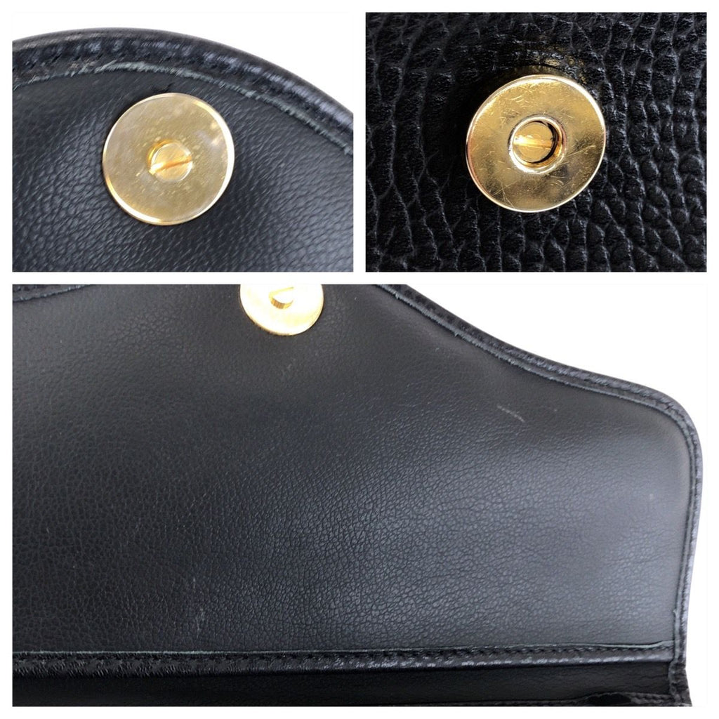 Dior Vintage Black Leather Shoulder Bag Pochette