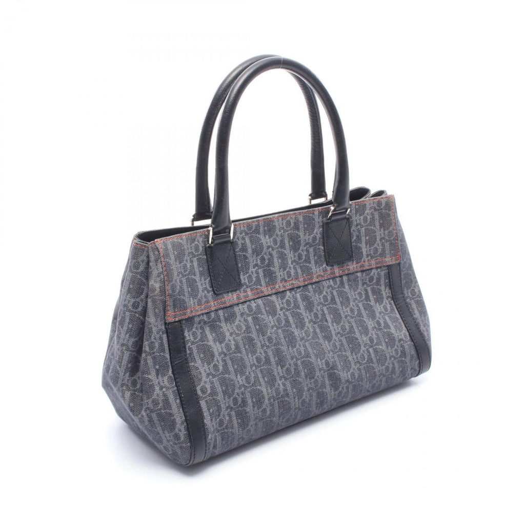 Dior Dio Handbag Tobta Navy Black Orange Denim Leather