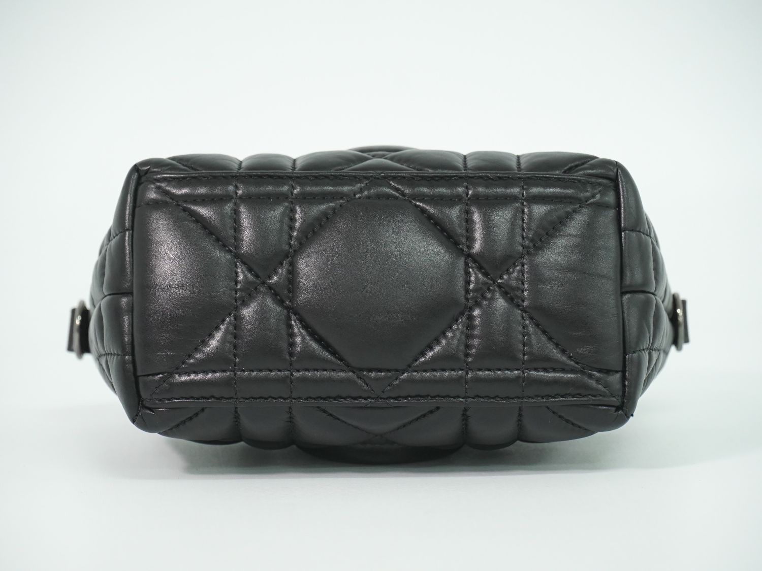 Dior Travel Nomad Pouch Cannage Handbag Leather Black