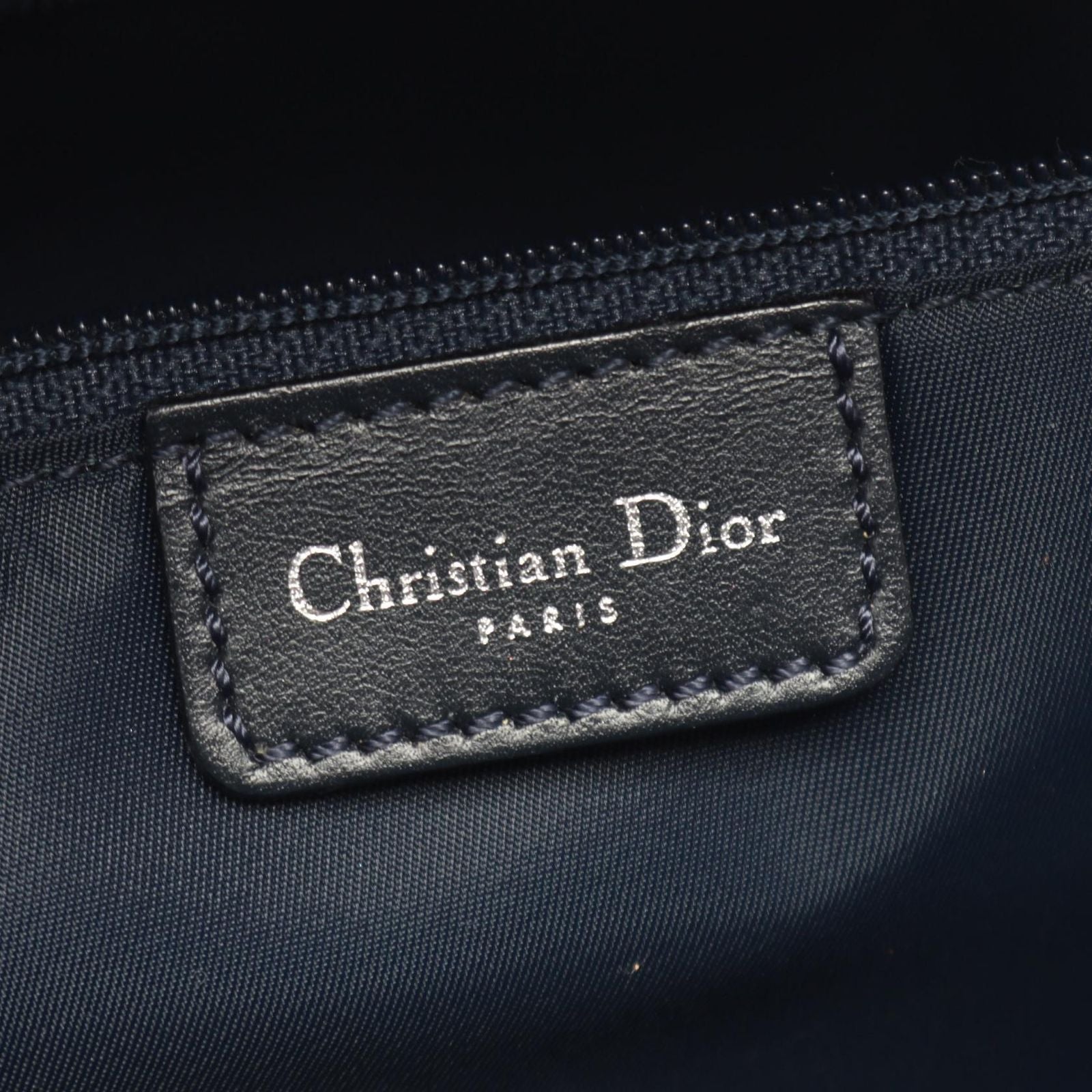 Dior Dio Handbag Tobta Denineta Zba Navy Canvas Leather