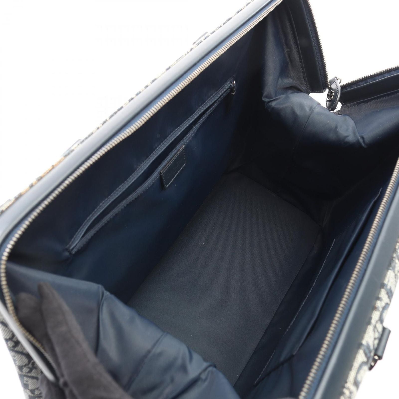 Dior Dio Handbag Tobta Denineta Zba Navy Canvas Leather