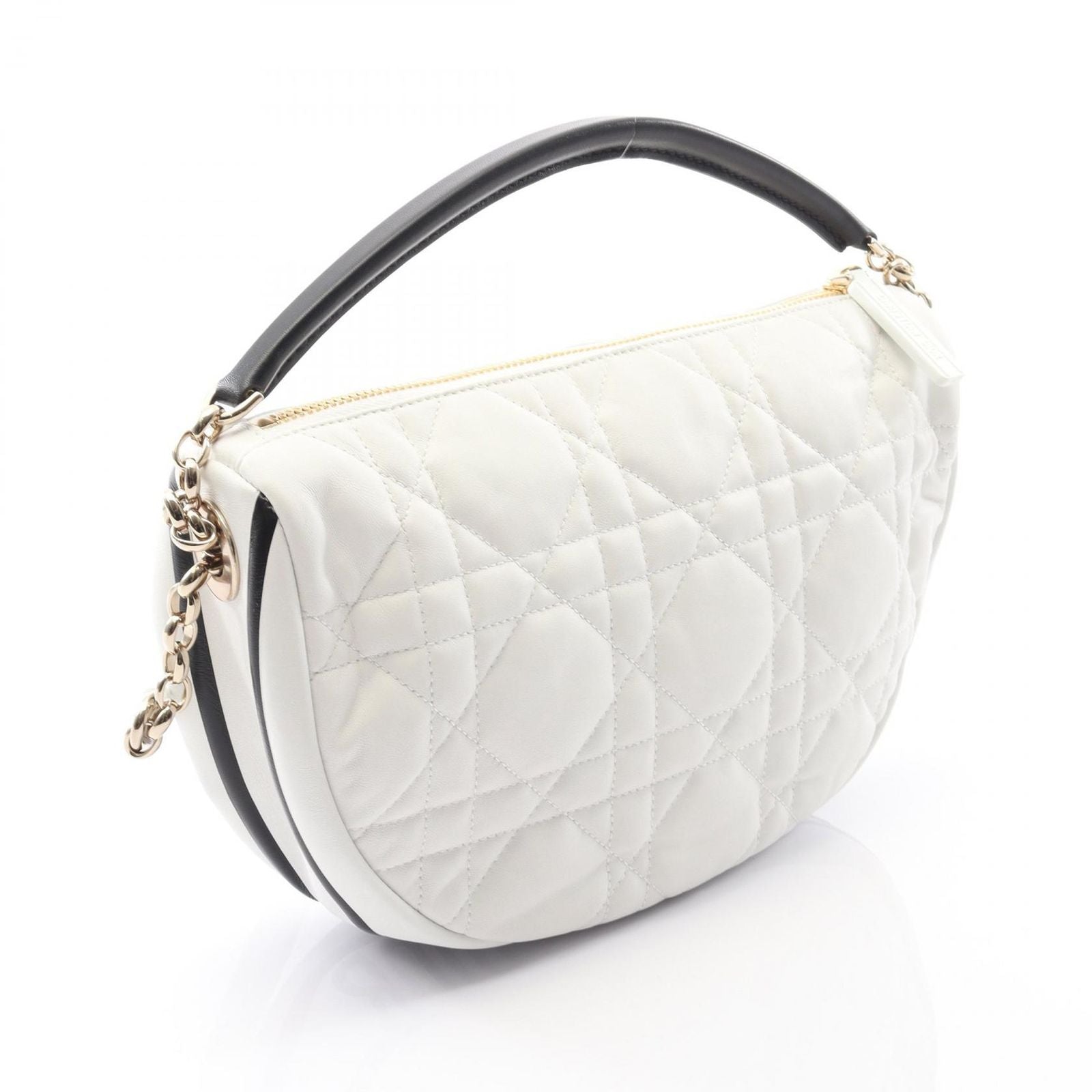 Dior Dio Handbag Vibe Midi Bo Cannage White Leather