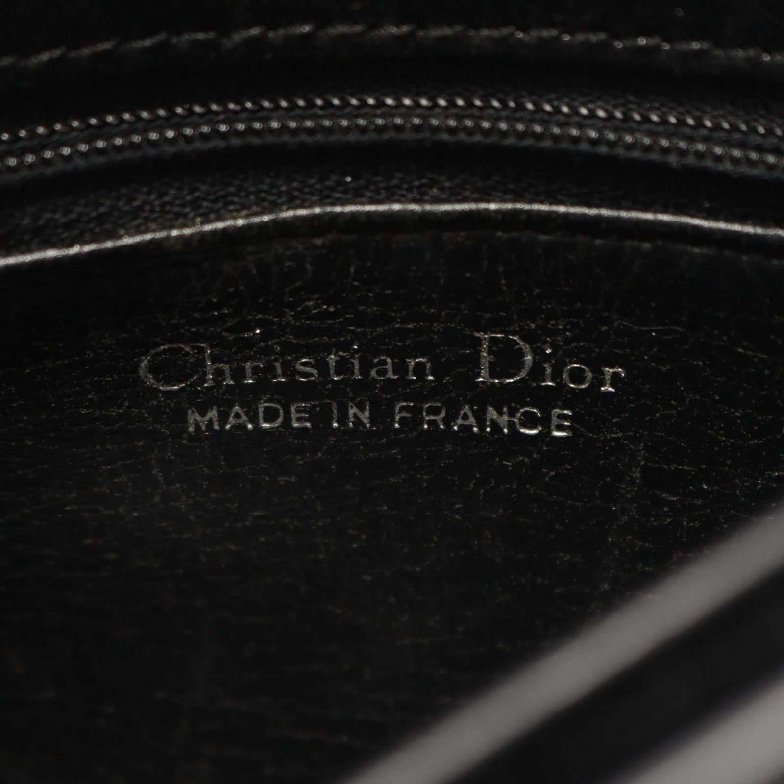 Dior Shoulder Bag Black Leather Vintage