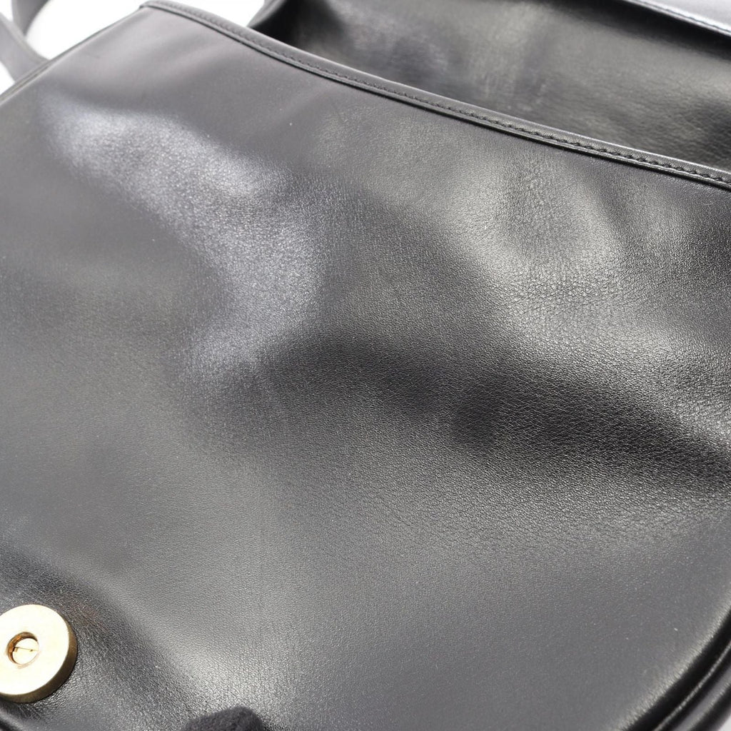 Dior Shoulder Bag Black Leather Vintage