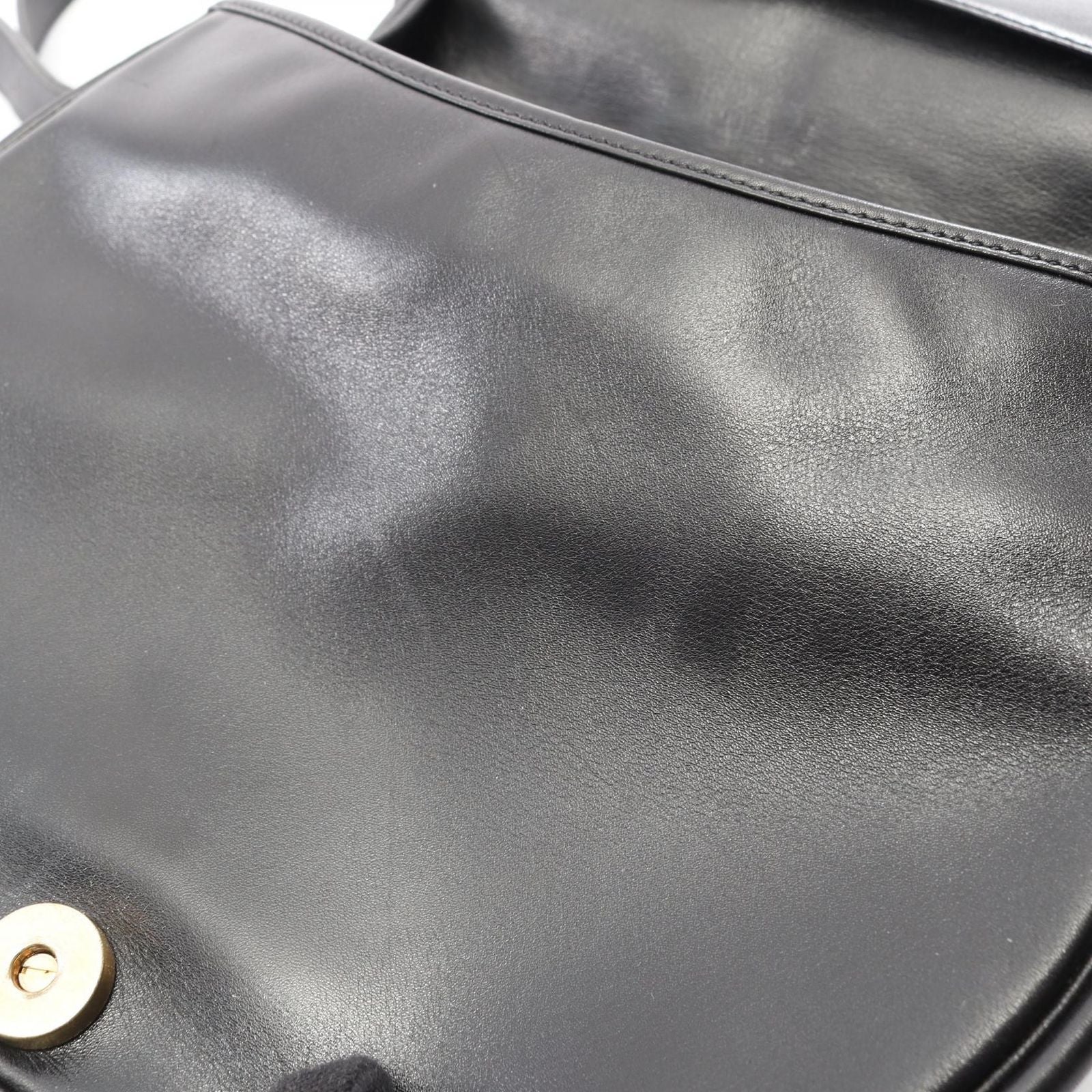 Dior Shoulder Bag Black Leather Vintage