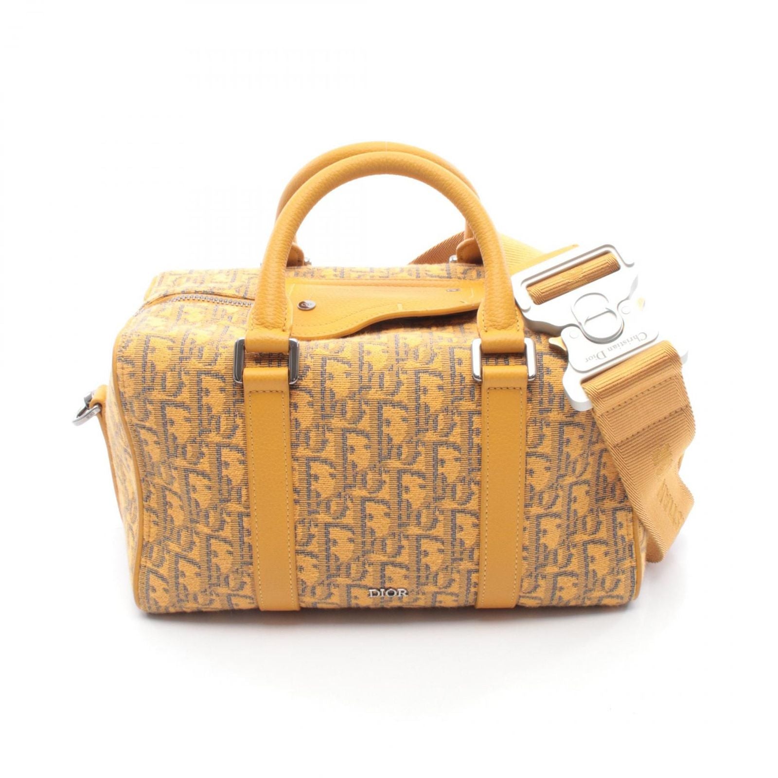 Dior Handbag Rango 26 Yellow Canvas Leather Black