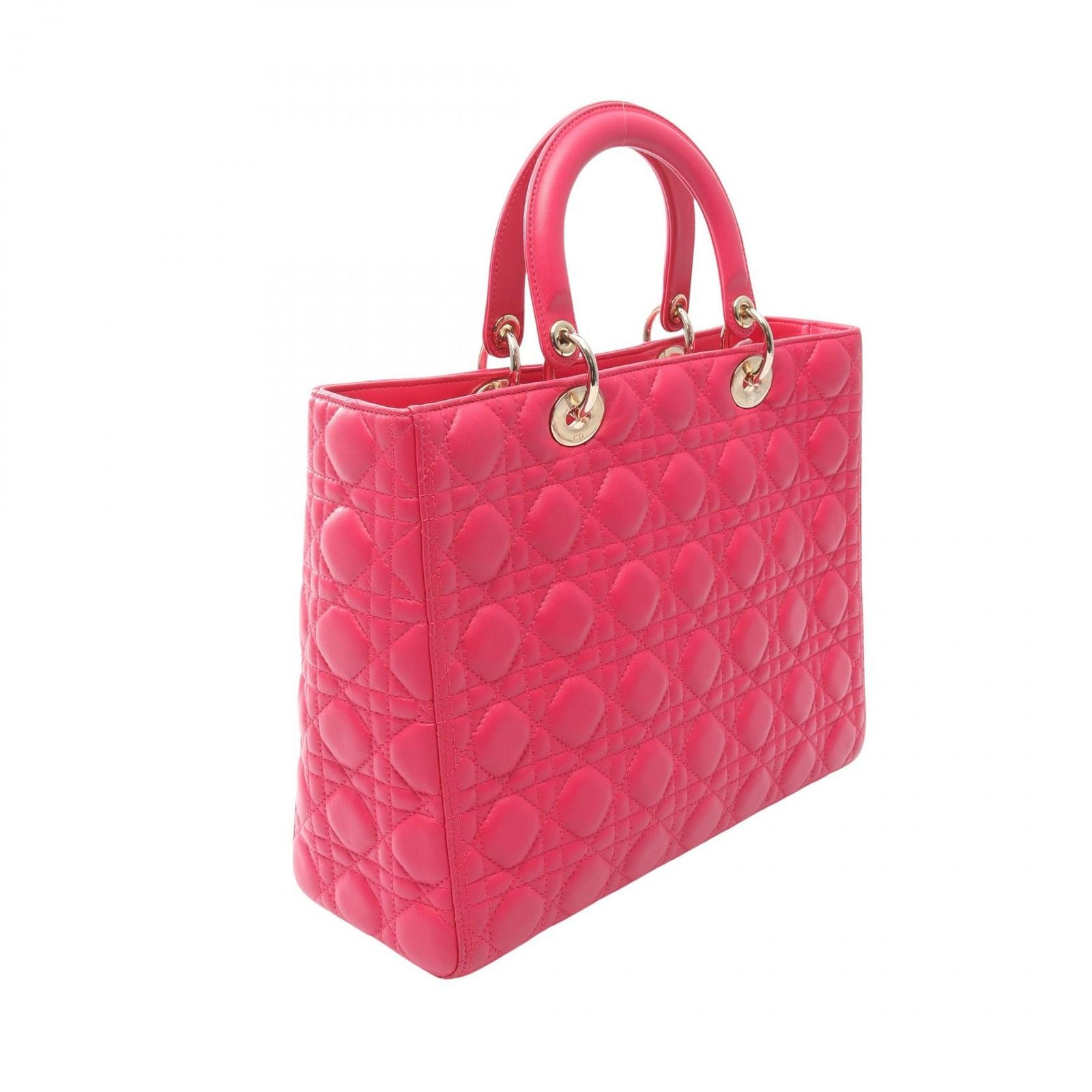 Dior Handbag Lady Dior Large Cannage 2-Way Pink Leather Lady Dior Tote
