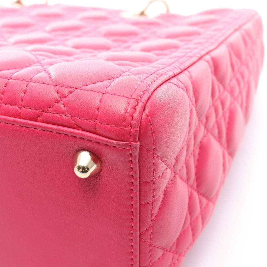 Dior Handbag Lady Dior Large Cannage 2-Way Pink Leather Lady Dior Tote