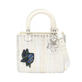 Dior Handbag Lady Dior 2-Way White Gold Silver Leather Tote