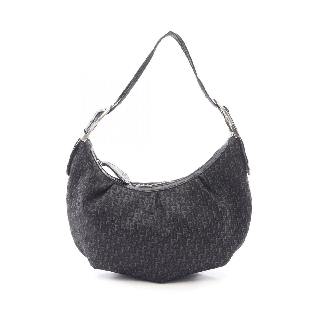 Dior Shoulder Bag Black Canvas Leather Trotter