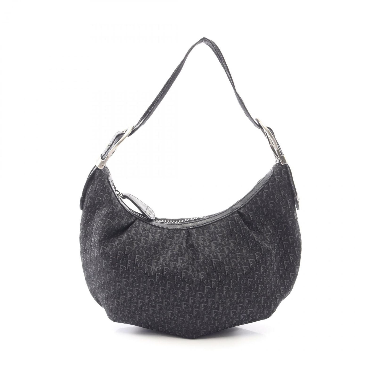 Dior Shoulder Bag Black Canvas Leather Trotter